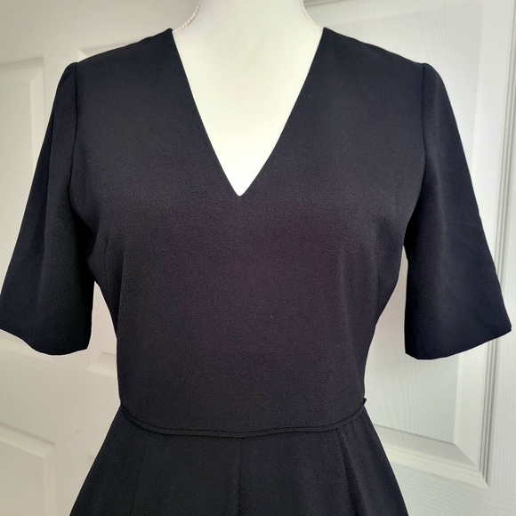 Gal Meets‎ Glam Edith City Crepe Fit & Flare Classic Black Midi Dress Size 6 - Picture 7 of 13